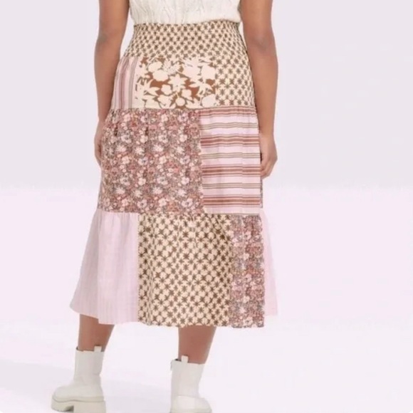 Universal Thread Women Tiered Elastic Waistband Midi Skirt Plus Size XXL NWT - Picture 2 of 5